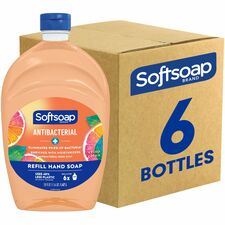 Softsoap Antibacterial Hand Soap Crisp Clean Scent - 1.56 quart - Bacteria Remover - Hand, Skin, Kitchen, Bathroom - Moisturizing - Antibacterial - Orange - Refillable, Recyclable, Paraben-free, Phthalate-free, pH Balanced, Biodegradable - 6 / Carton
