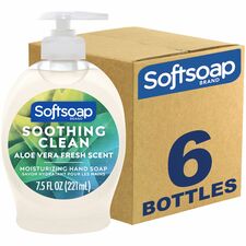 Softsoap Soothing Liquid Hand Soap Pump Aloe Vera Scent - 7.50 fl oz - Pump Bottle Dispenser - Bacteria Remover, Dirt Remover - Hand, Skin - Moisturizing - Pearl - Rich Lather, Recyclable, Paraben-free, Phthalate-free, pH Balanced, Biodegradable - 6 / Car