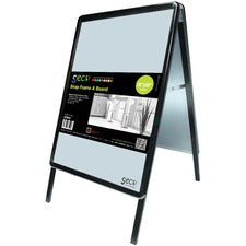 Seco Snap Frame A-board Sidewalk Sign 28" Width x 22" Height - Rectangular Shape - Double Sided - Flexible, Strong, Anti-glare - Galvanized Steel, Polyvinyl Chloride (PVC) - 1 Each