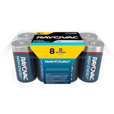 Rayovac High-Energy Alkaline D Batteries For Drain Device, Toy, Flashlight - 8 / Pack