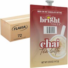 The Bright Tea Co. Chai Tea Latte Freshpack Compatible with Flavia Aroma, Flavia Creation 300, FLAVIA Creation 600 - 72 / Carton