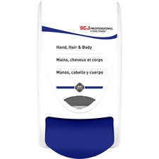 SC Johnson Cleanse Hand, Hair and Body Dispenser Manual - 1.06 quart Capacity - Hygienic, Push Button, Anti-bacterial, Wear Resistant, Site Window, Locking Mechanism - White - 1 Each