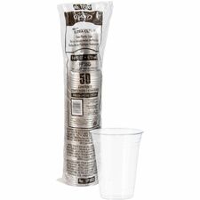 Solo Ultra Clear 16 oz Practical-Fill Cold Cups 16 fl oz - Clear - Polyethylene Terephthalate (PET), Plastic - Cold Drink, Smoothie, Iced Coffee, Frozen Drinks, Beer - 50 / Pack