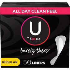 U by Kotex Barely There Panty Liner Regular - Individually Wrapped - 50/Box - 1 Each