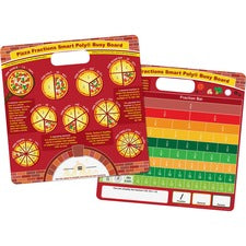 Ashley Pizza Fractions Smart Poly Busy Board 10.8" (0.9 ft) Width x 10.8" (0.9 ft) Height - Poly-coated Cardboard Surface - Square - 1 Each