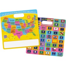 Ashley U.S. Map/Flags Smart Poly Busy Board 10.8" (0.9 ft) Width x 10.8" (0.9 ft) Height - Poly-coated Cardboard Surface - Square - 1 Each