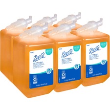 Scott Foam Hair & Body Wash Citrus Scent - 33.8 fl oz (1000 mL) - Hair, Body - Yellow - Pleasant Scent, Residue-free - 6 / Carton