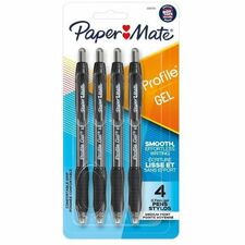 Paper Mate Profile Retractable Gel Pens 0.7 mm Medium Pen Point - Retractable - Black Ink - Gel-based - 4 / Pack