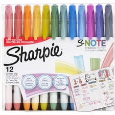 Sharpie S-Note Creative Markers Broad Chisel Marker Point - Assorted Ink - Drawing, Coloring - 12 / Pack