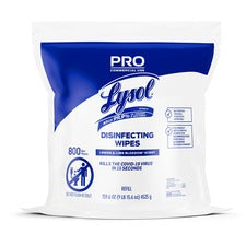 Lysol Professional Disinfecting Wipes Bucket Refill Ready-To-Use Wipe - Lemon & Lime Blossom Scent - 800 Each - White