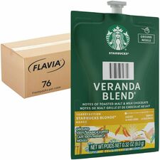 Starbucks Freshpack, Ground Veranda Coffee Compatible with Flavia Aroma, Flavia Barista, FLAVIA Creation 600, Flavia Creation 500, Flavia Creation 200, Flavia Creation 150, Flavia Creation 300 - Light - 0.3 oz - Freshpack, Ground - Veranda Blend - 76 / Ca