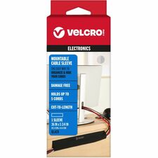 VELCRO&reg; Mountable Cut-To-Length Cable Sleeves Cable Sleeve - Black - 36" Length - 1 Each