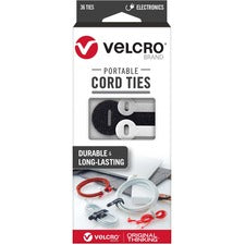VELCRO&reg; Portable Cord Ties Cable Tie - Multi - 36 / Pack