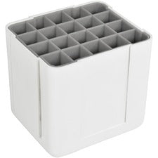 Deflecto Interlocking Marker Organizer 4.30" Height x 4.40" Width x 3.40" Depth - Desktop - Portable, Stackable - White - Acrylonitrile Butadiene Styrene (ABS) - 1 Each