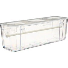 Deflecto Ribbon Dispenser 4.40" Height x 13.30" Width x 4.20" Depth - Desktop - Lid, Portable, Stackable, Wall Mountable - Clear - Plastic, Polypropylene - 1 Each