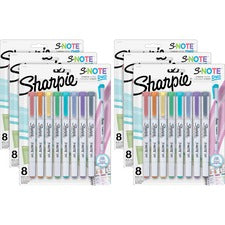 Sharpie S-Note Duo Dual-Tip Markers Chisel, Bullet Marker Point - Assorted Ink - 8/Pack - 6 / Box