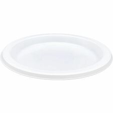 Genuine Joe 7" Disposable Plastic Plates Picnic, Food, Party, Breakroom - Disposable - 7" Diameter - White - Plastic Body - Round - 125 / Pack