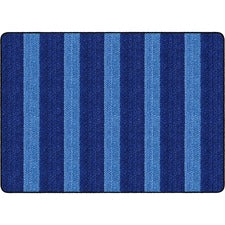 Flagship Carpets Basketweave Stripes Classroom Rug Floor Rug - 72" Length x 99.96" Width - Rectangle - Blue - Nylon