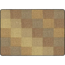 Flagship Carpets Basketweave Blocks Class Rug Floor Rug - 72" Length x 100.80" Width - Rectangle - Natural - Nylon