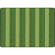 Flagship Carpets Basketweave Stripes Classroom Rug Floor Rug - 72" Length x 100.80" Width - Rectangle - Green - Nylon