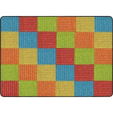 Flagship Carpets Basketweave Blocks Class Rug Floor Rug - 72" Length x 100.80" Width - Rectangle - Multi - Nylon