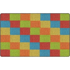 Flagship Carpets Basketweave Blocks Class Rug Floor Rug - 91.20" Length x 12 ft Width - Rectangle - Multi - Nylon