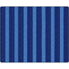 Flagship Carpets Basketweave Stripes Classroom Rug Floor Rug - 10.60 ft Length x 13.20 ft Width - Rectangle - Blue - Nylon