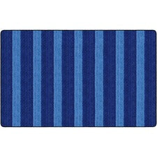 Flagship Carpets Basketweave Stripes Classroom Rug Floor Rug - 91.20" Length x 12 ft Width - Rectangle - Blue - Nylon