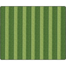 Flagship Carpets Basketweave Stripes Classroom Rug Floor Rug - 10.60 ft Length x 13.20 ft Width - Rectangle - Green - Nylon