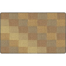 Flagship Carpets Basketweave Blocks Class Rug Floor Rug - 91.20" Length x 12 ft Width - Rectangle - Natural - Nylon