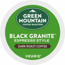 Green Mountain Coffee Roasters&reg; K-Cup Black Granite Espresso Style Coffee Compatible with Keurig Brewer - Dark - K-Cup - Black Granite - 24 / Box