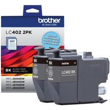 Brother Original High/Standard Yield Inkjet Ink Cartridge - Black - 2 / Pack 550 Pages