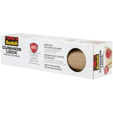 Scotch Cushion Lock Protective Wrap 30 ft Width x 12.38" Length - Damage Resistant, Easy to Use, Easy Tear - 26 lb Basis Weight - Paper - Brown - 1 Roll