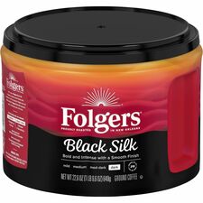 Folgers&reg; Ground Black Silk Coffee Black Coffee - Dark - 22.6 oz Per Canister - Ground - 1 Each