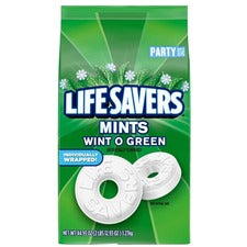LifeSavers Wint O Green Mints Candy Wint-O-Green - Individually Wrapped - 2.81 lb - 1 Each
