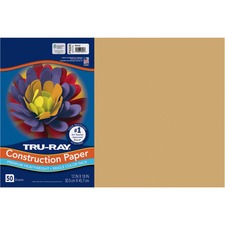 Tru-Ray Construction Paper Art Project, Craft Project - 12" Width x 18" Length - 76 lb Basis Weight - Almond - Fiber, Sulphite - 50 / Pack