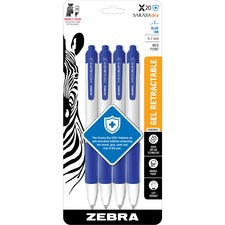 Zebra SARASA dry X20+ Retractable Gel Pen 0.7 mm Medium Pen Point - Retractable - Blue Ink - Gel-based - Plastic Barrel - 4 / Pack