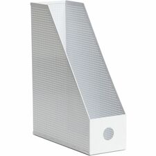 U Brands Modern Perforated Metal Magazine Holder White - Metal - 1 Each