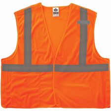 Ergodyne GloWear 8215BA Breakaway Mesh Vests Recommended for: Survey Crew, Construction, Railway Worker, Baggage Handling, Warehouse, Distribution, Utility Crew - Medium - Hook & Loop Closure - 1 Pocket(s) - Polyester Mesh - Orange - High Visibility, Mach