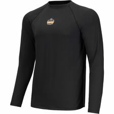 Ergodyne 6436 Long-Sleeve Base-Layer Shirt Large Size - Fabric, Polyester, Spandex - Black