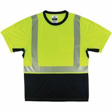 Ergodyne 8283BK Lightweight Hi-Vis T-Shirt 2XL Size - Polyester, Fabric - Lime, Black