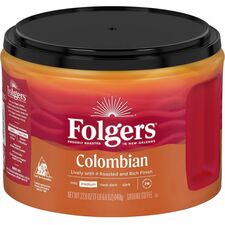 Folgers&reg; Ground 100% Colombian Coffee Medium - 22.6 oz Per Canister - Ground - Columbian, Arabica - 1 Each