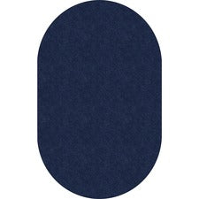Flagship Carpets Amerisoft Solid Color Rug 12 ft Length x 90" Width - Oval - Navy Blue - Nylon, Polyester