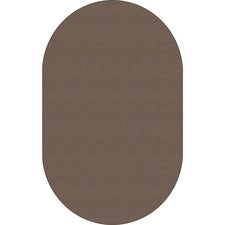 Flagship Carpets Ameristrong Solid Color Rug Floor Rug - Traditional - 91.20" Length x 12 ft Width - Oval - Almond - Fiber, Nylon