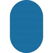 Flagship Carpets Ameristrong Solid Color Rug Floor Rug - Traditional - 91.20" Length x 12 ft Width - Oval - Blue Bird - Fiber, Nylon
