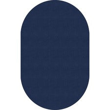 Flagship Carpets Ameristrong Solid Color Rug Floor Rug - Traditional - 91.20" Length x 12 ft Width - Oval - Navy - Fiber, Nylon