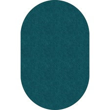 Flagship Carpets Amerisoft Solid Color Rug 12 ft Length x 90" Width - Oval - Marine Blue - Nylon, Polyester