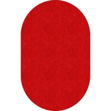 Flagship Carpets Amerisoft Solid Color Rug 12 ft Length x 90" Width - Oval - Classic Red - Nylon, Polyester
