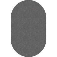 Flagship Carpets Amerisoft Solid Color Rug 12 ft Length x 90" Width - Oval - Gray - Nylon, Polyester