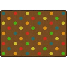 Flagship Carpets Basics Dots Classroom Rug 72" Length x 100.80" Width - Rectangle - Muted - Nylon
